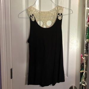 Black tank top with skull lace back
